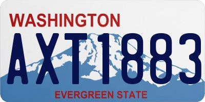 WA license plate AXT1883