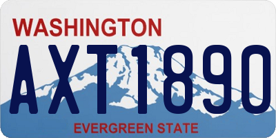 WA license plate AXT1890