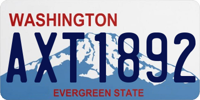 WA license plate AXT1892