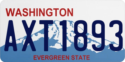 WA license plate AXT1893