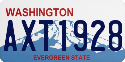 WA license plate AXT1928