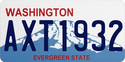 WA license plate AXT1932