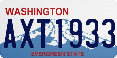 WA license plate AXT1933