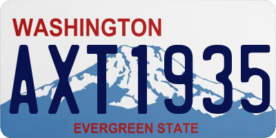 WA license plate AXT1935