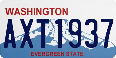 WA license plate AXT1937