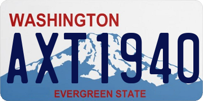 WA license plate AXT1940