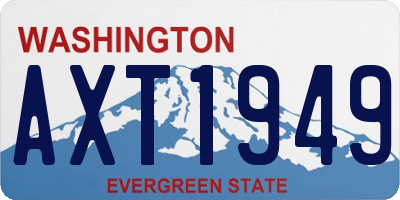 WA license plate AXT1949