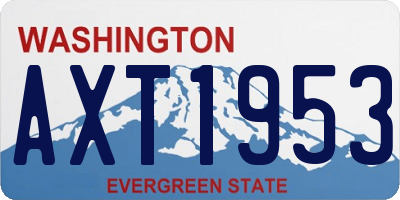 WA license plate AXT1953