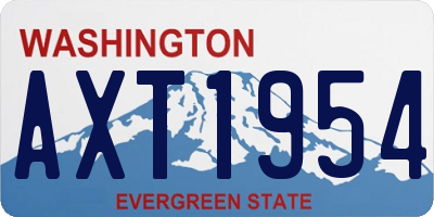 WA license plate AXT1954