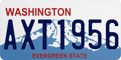 WA license plate AXT1956