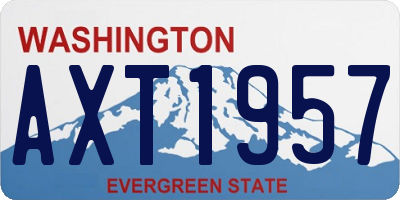 WA license plate AXT1957