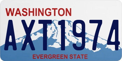 WA license plate AXT1974