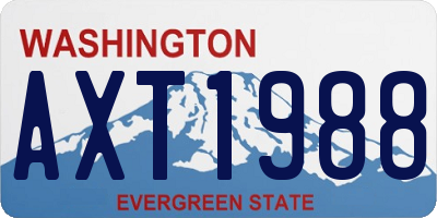 WA license plate AXT1988