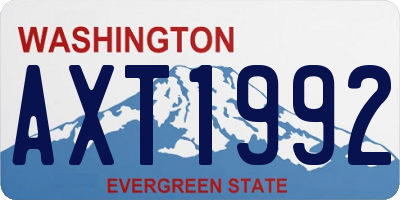 WA license plate AXT1992