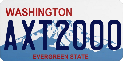WA license plate AXT2000