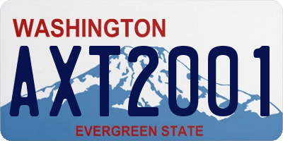 WA license plate AXT2001