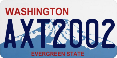 WA license plate AXT2002