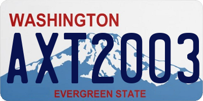 WA license plate AXT2003
