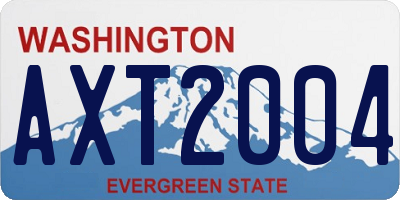 WA license plate AXT2004