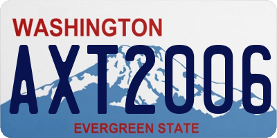 WA license plate AXT2006