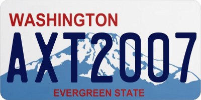 WA license plate AXT2007