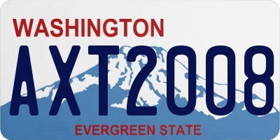 WA license plate AXT2008
