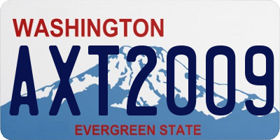 WA license plate AXT2009