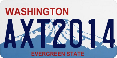 WA license plate AXT2014
