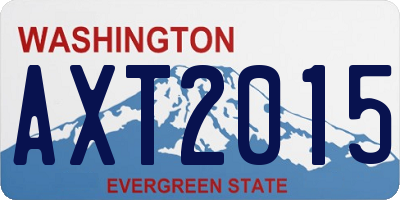 WA license plate AXT2015