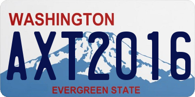 WA license plate AXT2016