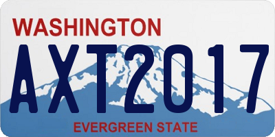 WA license plate AXT2017