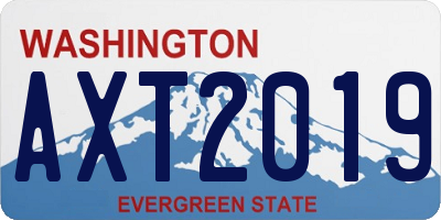 WA license plate AXT2019