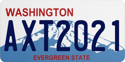 WA license plate AXT2021