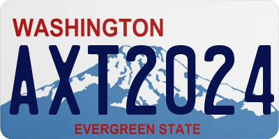 WA license plate AXT2024