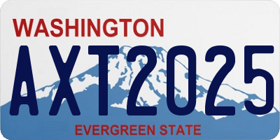 WA license plate AXT2025