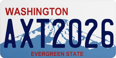 WA license plate AXT2026