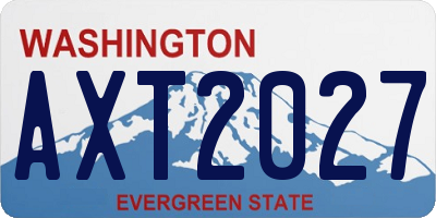 WA license plate AXT2027