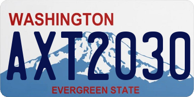 WA license plate AXT2030
