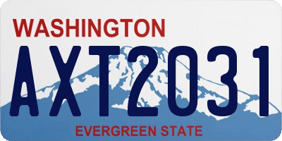 WA license plate AXT2031
