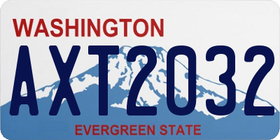 WA license plate AXT2032