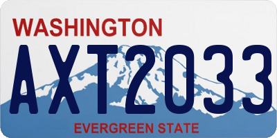 WA license plate AXT2033
