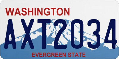 WA license plate AXT2034
