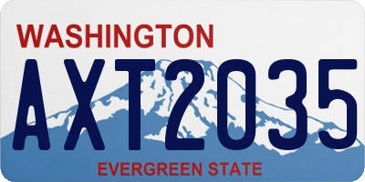 WA license plate AXT2035