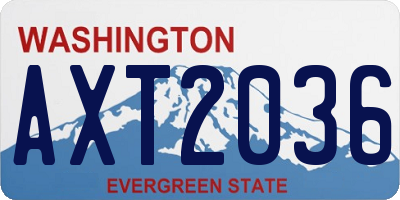 WA license plate AXT2036