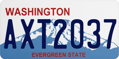 WA license plate AXT2037