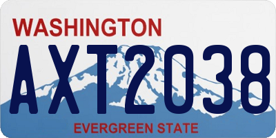 WA license plate AXT2038