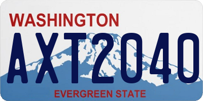 WA license plate AXT2040