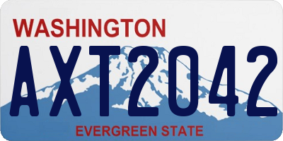 WA license plate AXT2042