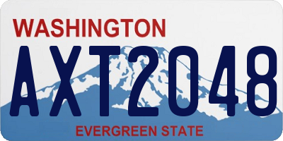 WA license plate AXT2048
