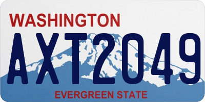 WA license plate AXT2049